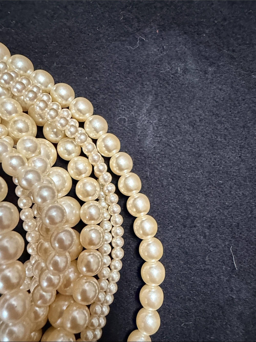 Carolee Ivory Multi-Strand Faux Pearl Necklace with Gold-Tone Clasp - Picture 9 of 11